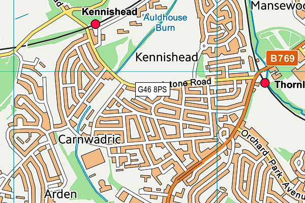 G46 8PS map - OS VectorMap District (Ordnance Survey) G46 8PS map - OS VectorMap District (Ordnance Survey)