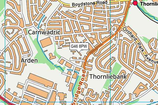 G46 8PW map - OS VectorMap District (Ordnance Survey) G46 8PW map - OS VectorMap District (Ordnance Survey)