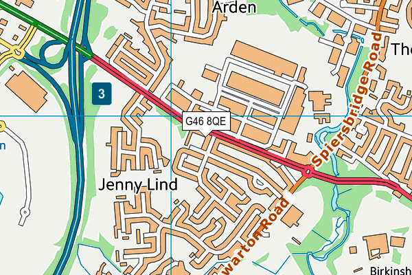 G46 8QE map - OS VectorMap District (Ordnance Survey) G46 8QE map - OS VectorMap District (Ordnance Survey)
