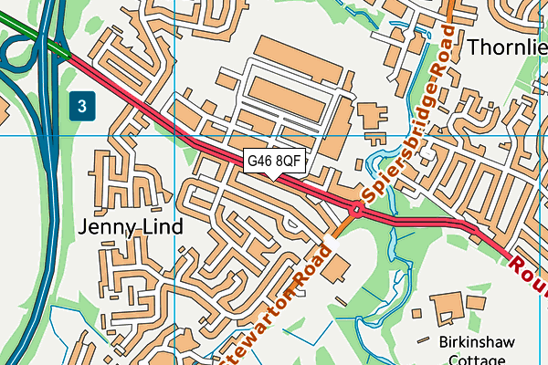G46 8QF map - OS VectorMap District (Ordnance Survey)
