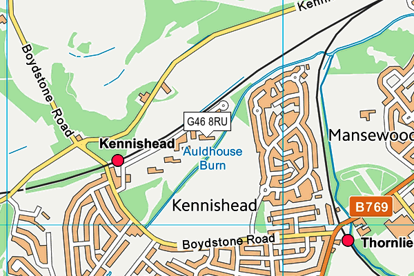G46 8RU map - OS VectorMap District (Ordnance Survey) G46 8RU map - OS VectorMap District (Ordnance Survey)
