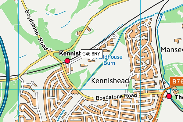 G46 8RY map - OS VectorMap District (Ordnance Survey) G46 8RY map - OS VectorMap District (Ordnance Survey)