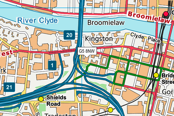 G5 8NW map - OS VectorMap District (Ordnance Survey)