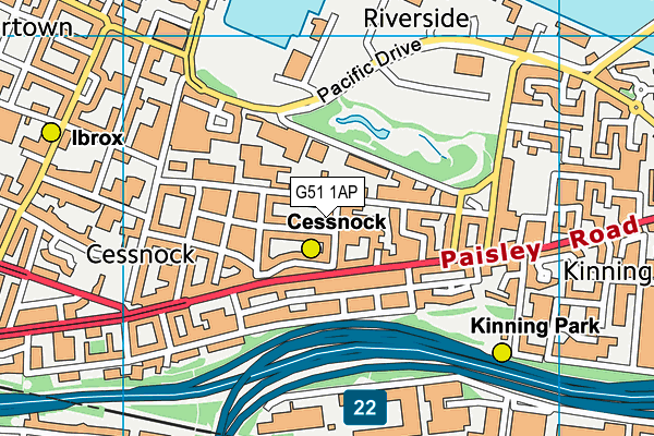 G51 1AP map - OS VectorMap District (Ordnance Survey) G51 1AP map - OS VectorMap District (Ordnance Survey)
