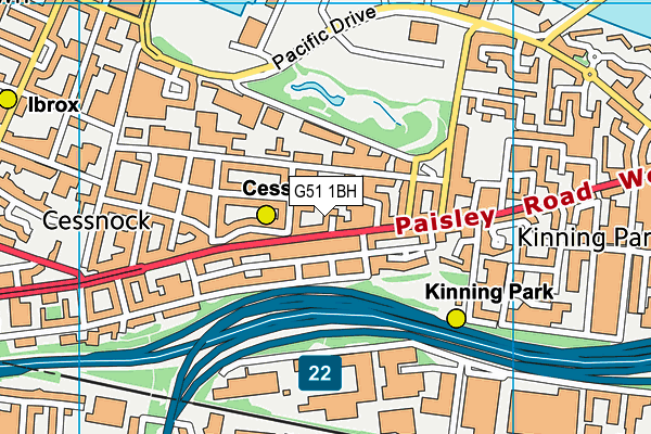 G51 1BH map - OS VectorMap District (Ordnance Survey) G51 1BH map - OS VectorMap District (Ordnance Survey)
