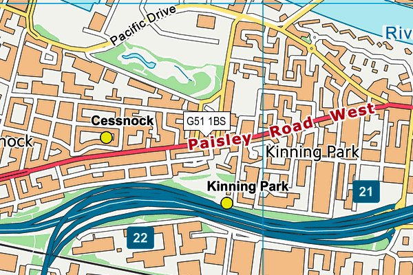G51 1BS map - OS VectorMap District (Ordnance Survey) G51 1BS map - OS VectorMap District (Ordnance Survey)