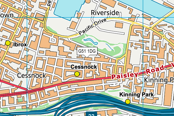 G51 1DG map - OS VectorMap District (Ordnance Survey)