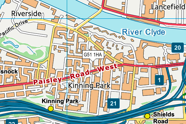 G51 1HA map - OS VectorMap District (Ordnance Survey) G51 1HA map - OS VectorMap District (Ordnance Survey)
