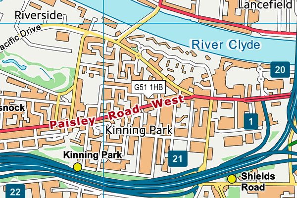 G51 1HB map - OS VectorMap District (Ordnance Survey) G51 1HB map - OS VectorMap District (Ordnance Survey)