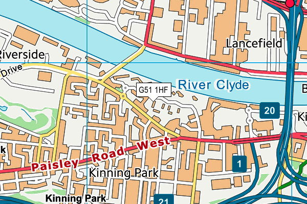 G51 1HF map - OS VectorMap District (Ordnance Survey)