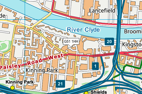 G51 1HH map - OS VectorMap District (Ordnance Survey)