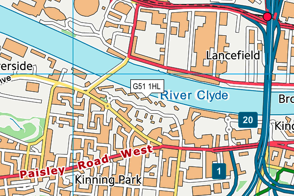 G51 1HL map - OS VectorMap District (Ordnance Survey) G51 1HL map - OS VectorMap District (Ordnance Survey)