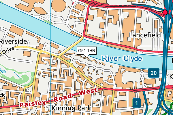 G51 1HN map - OS VectorMap District (Ordnance Survey)