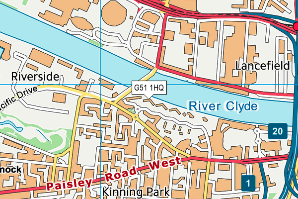 G51 1HQ map - OS VectorMap District (Ordnance Survey)