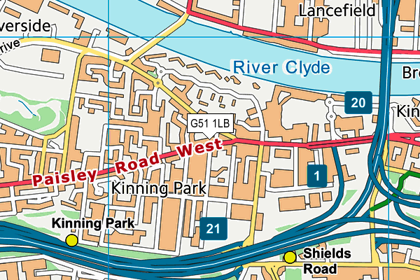 G51 1LB map - OS VectorMap District (Ordnance Survey) G51 1LB map - OS VectorMap District (Ordnance Survey)