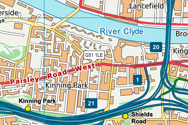 G51 1LE map - OS VectorMap District (Ordnance Survey) G51 1LE map - OS VectorMap District (Ordnance Survey)