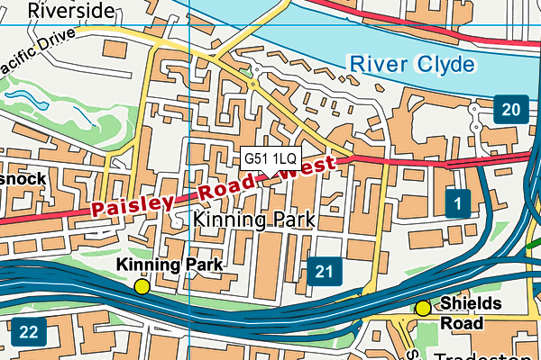 G51 1LQ map - OS VectorMap District (Ordnance Survey) G51 1LQ map - OS VectorMap District (Ordnance Survey)