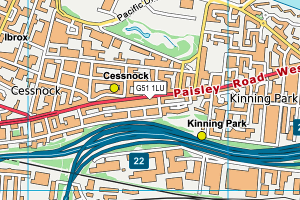 G51 1LU map - OS VectorMap District (Ordnance Survey)