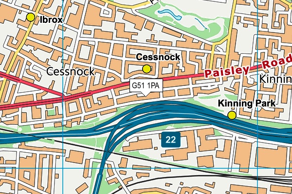 G51 1PA map - OS VectorMap District (Ordnance Survey) G51 1PA map - OS VectorMap District (Ordnance Survey)