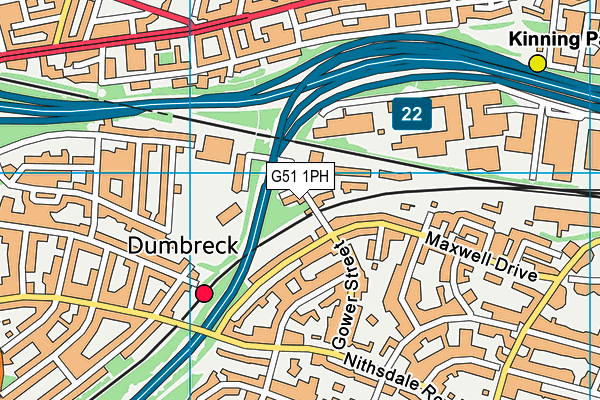 G51 1PH map - OS VectorMap District (Ordnance Survey)