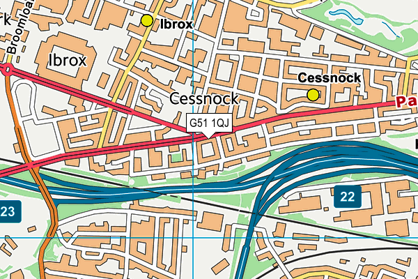 G51 1QJ map - OS VectorMap District (Ordnance Survey) G51 1QJ map - OS VectorMap District (Ordnance Survey)