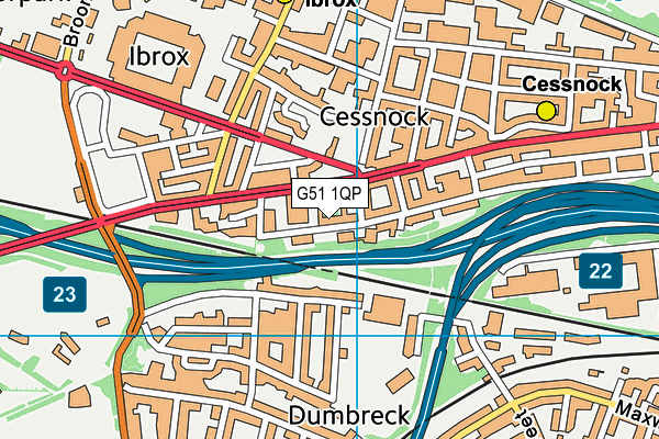 G51 1QP map - OS VectorMap District (Ordnance Survey)