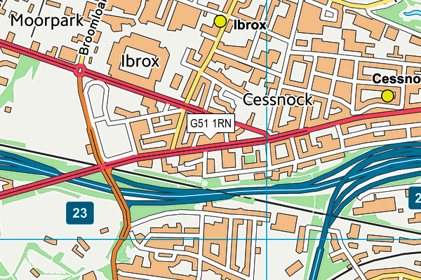 G51 1RN map - OS VectorMap District (Ordnance Survey) G51 1RN map - OS VectorMap District (Ordnance Survey)