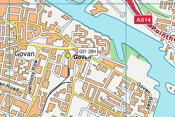 G51 2BH map - OS VectorMap District (Ordnance Survey) G51 2BH map - OS VectorMap District (Ordnance Survey)