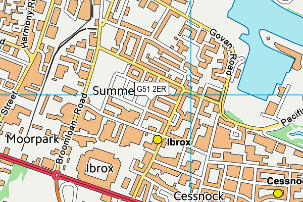 G51 2ER map - OS VectorMap District (Ordnance Survey)