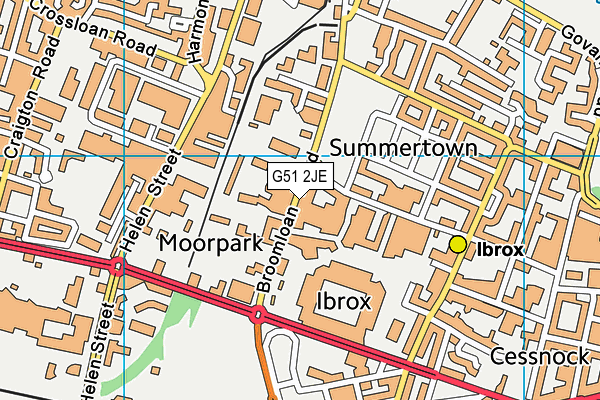 G51 2JE map - OS VectorMap District (Ordnance Survey)