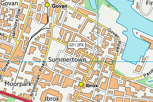 G51 2PX map - OS VectorMap District (Ordnance Survey)
