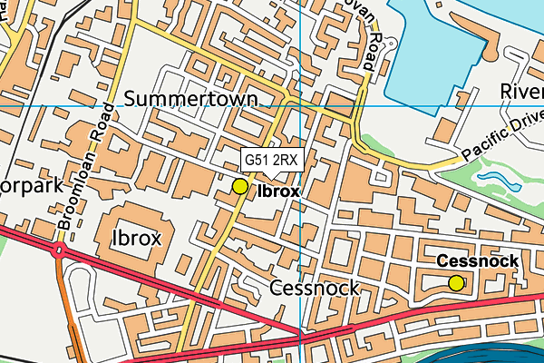 G51 2RX map - OS VectorMap District (Ordnance Survey)