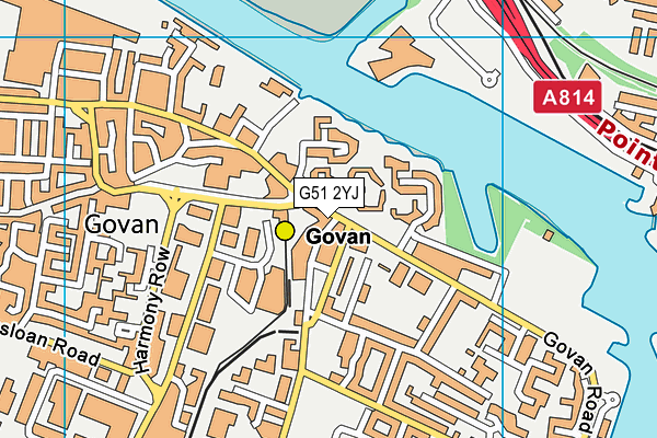 G51 2YJ map - OS VectorMap District (Ordnance Survey)