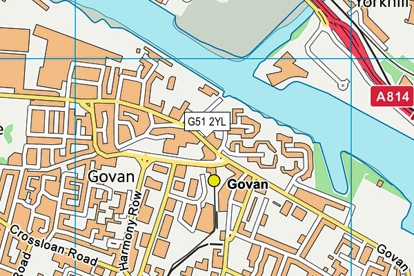 G51 2YL map - OS VectorMap District (Ordnance Survey) G51 2YL map - OS VectorMap District (Ordnance Survey)