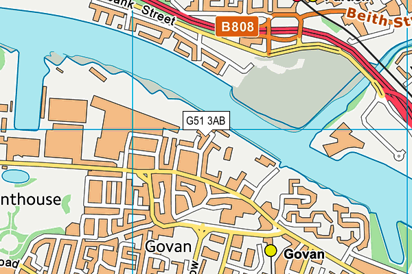 G51 3AB map - OS VectorMap District (Ordnance Survey)