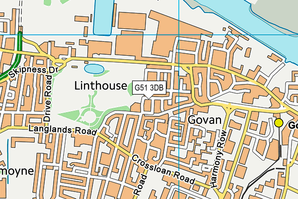G51 3DB map - OS VectorMap District (Ordnance Survey) G51 3DB map - OS VectorMap District (Ordnance Survey)