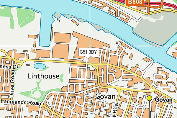 G51 3DY map - OS VectorMap District (Ordnance Survey)