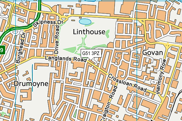 G51 3PZ map - OS VectorMap District (Ordnance Survey) G51 3PZ map - OS VectorMap District (Ordnance Survey)