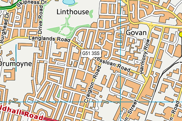 G51 3SS map - OS VectorMap District (Ordnance Survey) G51 3SS map - OS VectorMap District (Ordnance Survey)