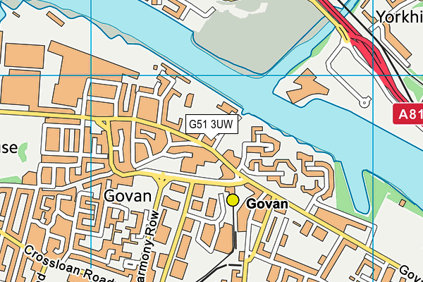 G51 3UW map - OS VectorMap District (Ordnance Survey) G51 3UW map - OS VectorMap District (Ordnance Survey)