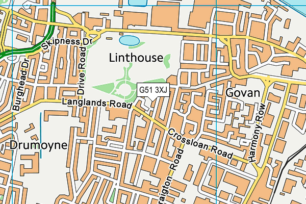 G51 3XJ map - OS VectorMap District (Ordnance Survey)