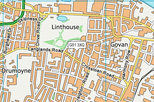 G51 3XQ map - OS VectorMap District (Ordnance Survey)