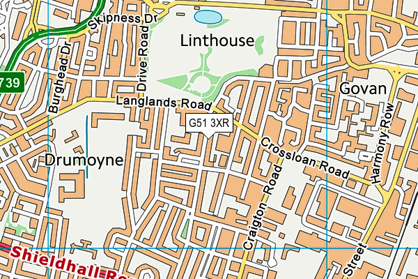 G51 3XR map - OS VectorMap District (Ordnance Survey) G51 3XR map - OS VectorMap District (Ordnance Survey)