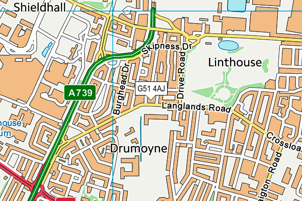 G51 4AJ map - OS VectorMap District (Ordnance Survey)