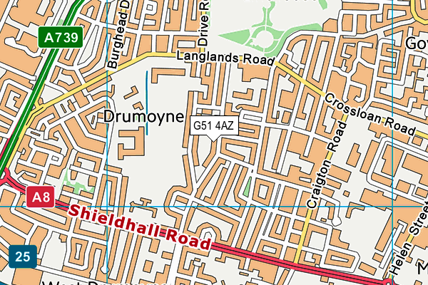 G51 4AZ map - OS VectorMap District (Ordnance Survey) G51 4AZ map - OS VectorMap District (Ordnance Survey)