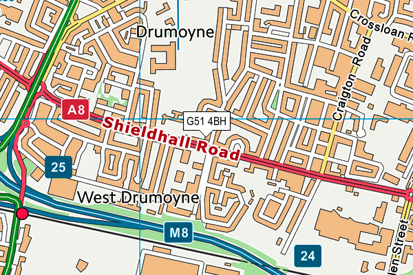 G51 4BH map - OS VectorMap District (Ordnance Survey)