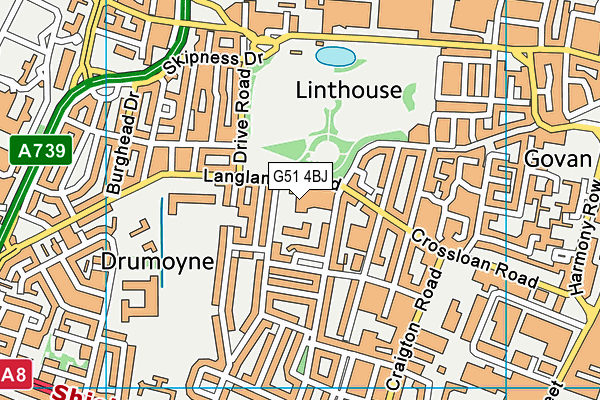 G51 4BJ map - OS VectorMap District (Ordnance Survey) G51 4BJ map - OS VectorMap District (Ordnance Survey)
