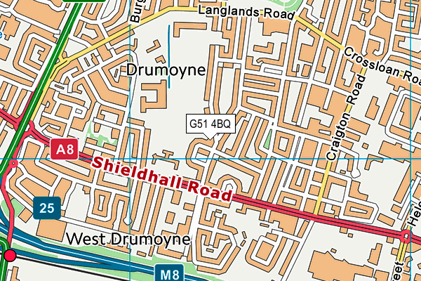 G51 4BQ map - OS VectorMap District (Ordnance Survey) G51 4BQ map - OS VectorMap District (Ordnance Survey)
