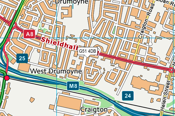 G51 4DB map - OS VectorMap District (Ordnance Survey) G51 4DB map - OS VectorMap District (Ordnance Survey)