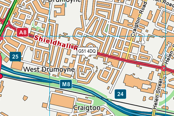 G51 4DQ map - OS VectorMap District (Ordnance Survey) G51 4DQ map - OS VectorMap District (Ordnance Survey)
